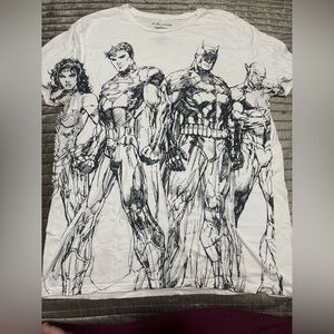 IC COLLECTION White Graphic Tee with Black Design